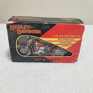 Vintage Harley Davidson Limited Ed Tin Historical Playing Cards 1903-1950